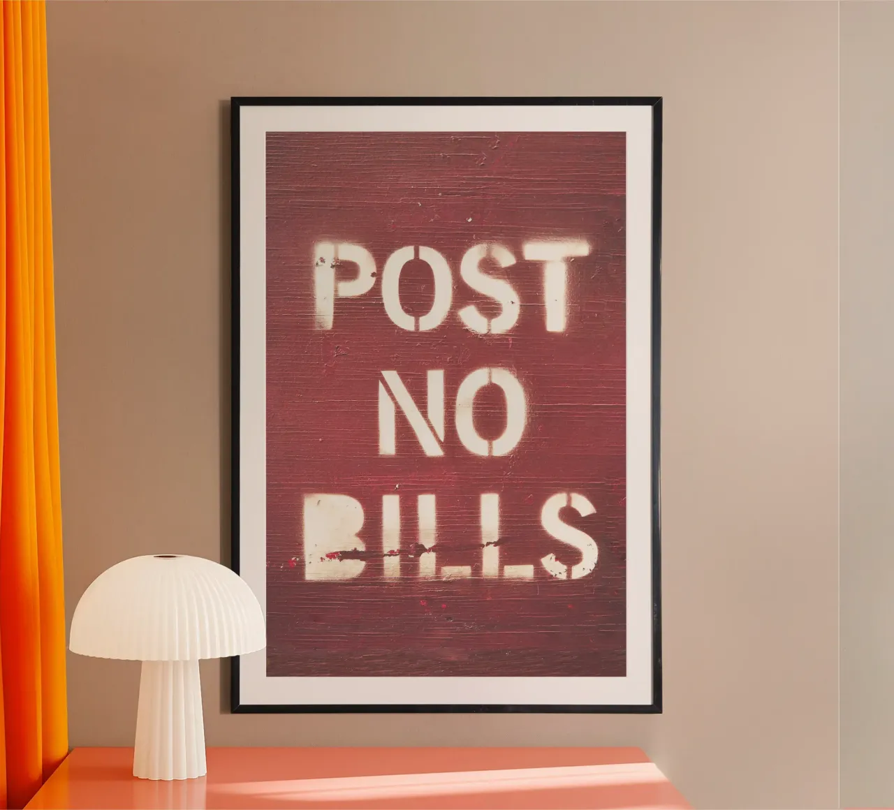 New York, USA I Post no bills street art in testo e legno poster con telaio in legno da Julie Travel Photography