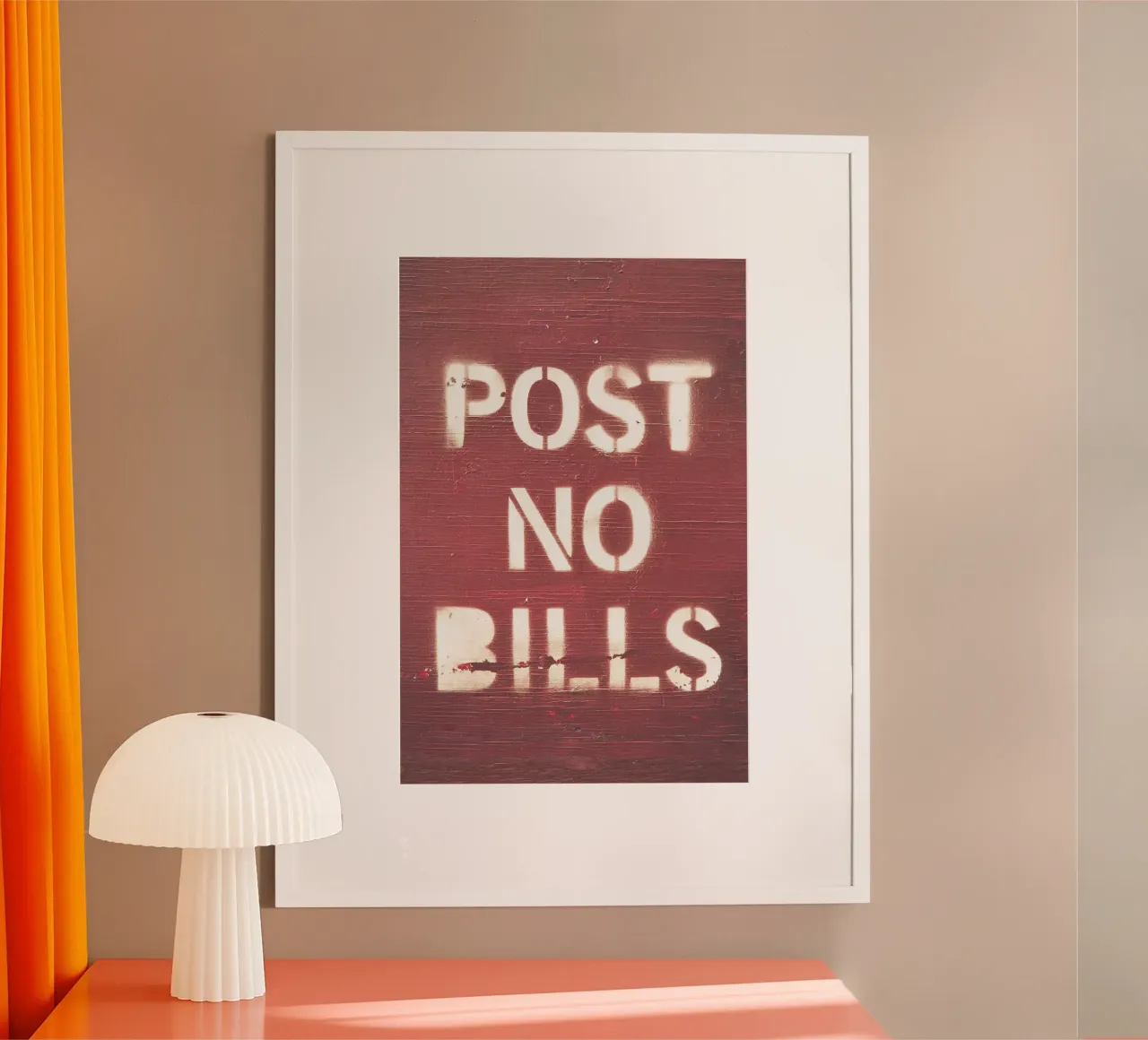 New York, USA I Post no bills street art in testo e legno poster con telaio in legno da Julie Travel Photography