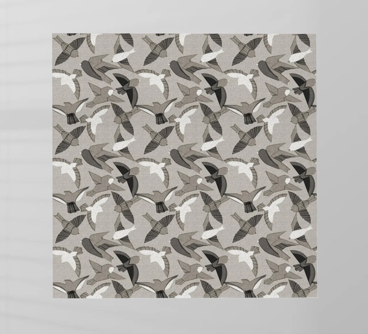 Cecilia Mok - Uccelli Itajime Grigio pellicola backlit da The Artcircle