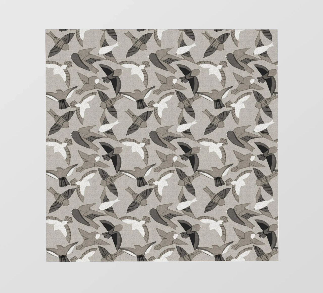 Cecilia Mok - Uccelli Itajime Grigio pellicola backlit da The Artcircle
