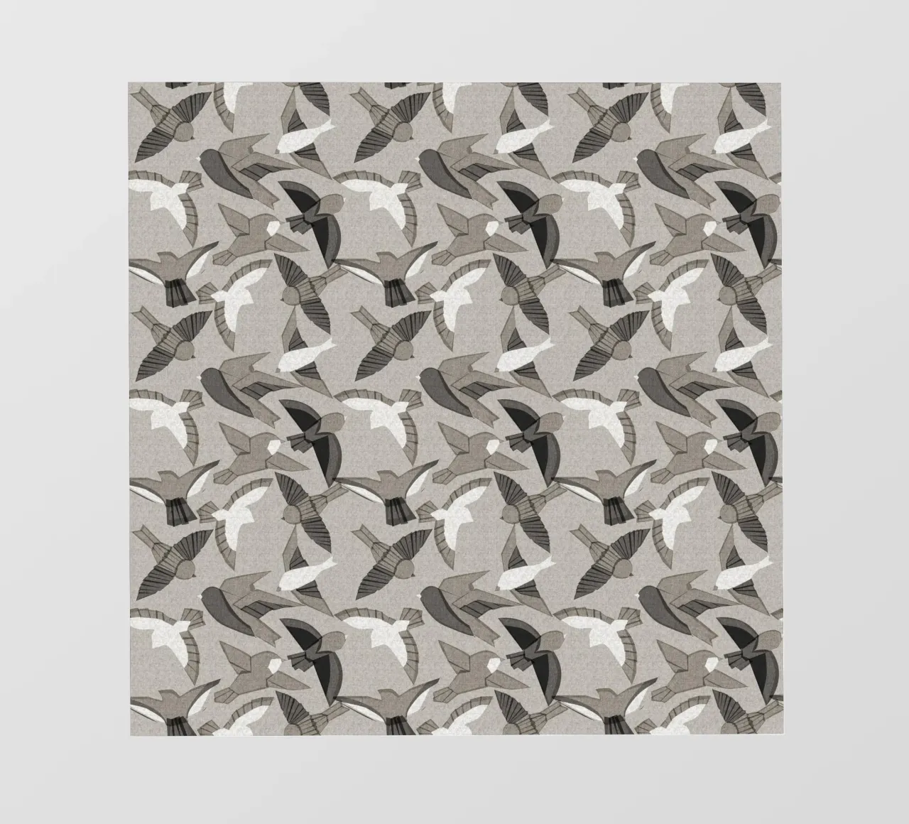 Cecilia Mok - Uccelli Itajime Grigio telo in pvc da The Artcircle