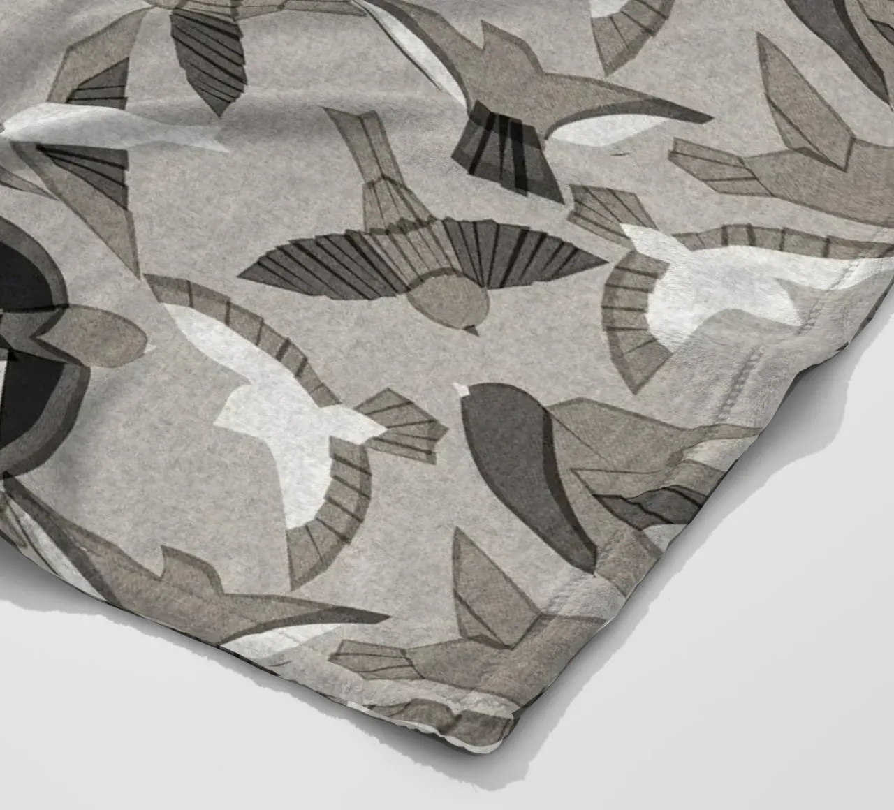 Cecilia Mok - Uccelli Itajime Grigio coperta in pile da The Artcircle