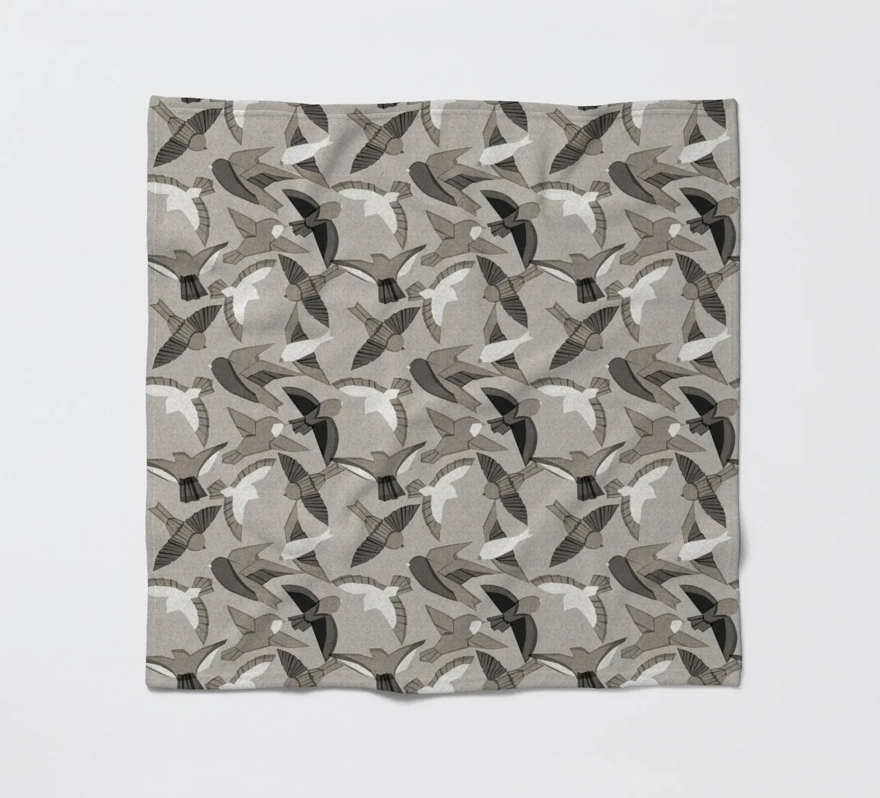 Cecilia Mok - Uccelli Itajime Grigio coperta in pile da The Artcircle