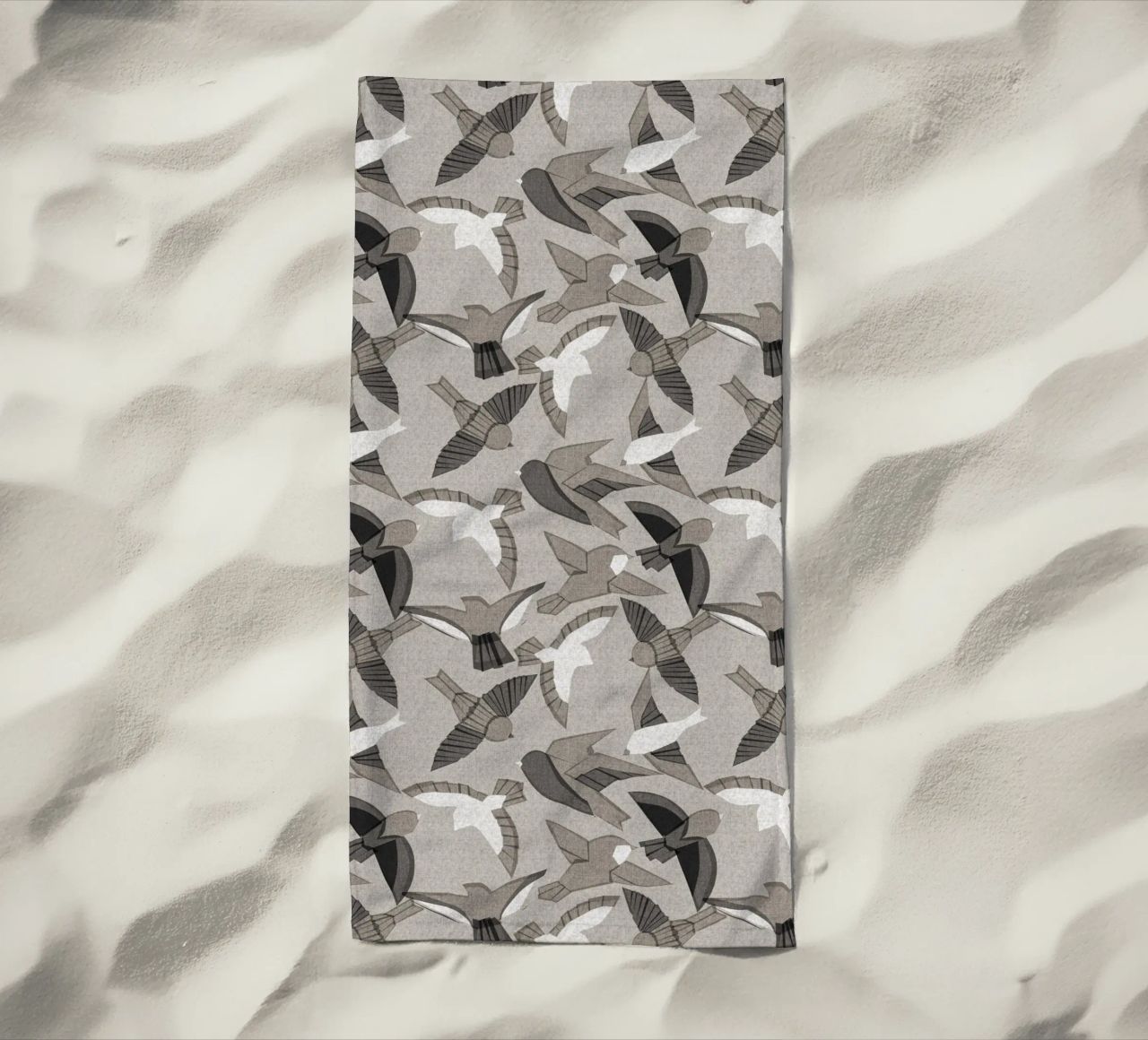 Cecilia Mok - Uccelli Itajime Grigio telo mare da The Artcircle