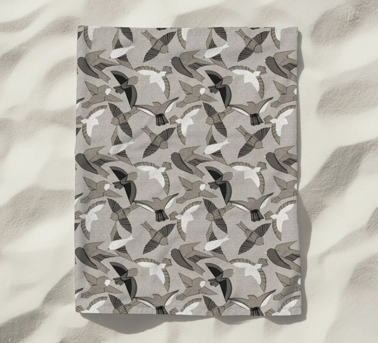 Cecilia Mok - Uccelli Itajime Grigio telo mare da The Artcircle