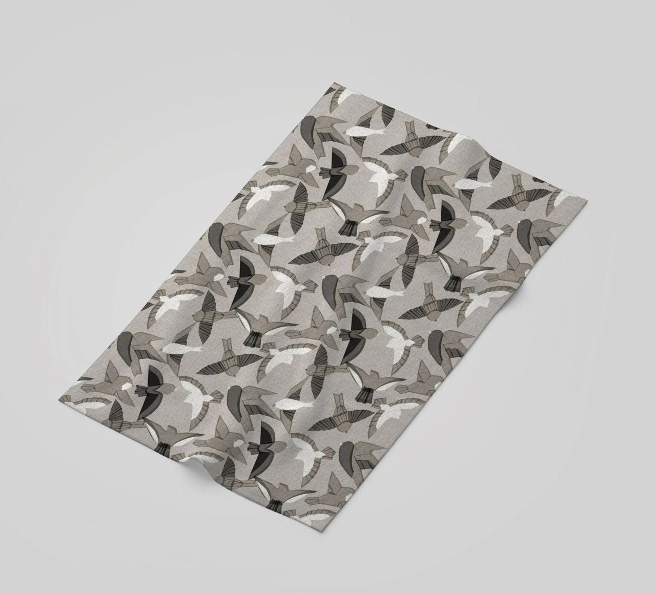 Cecilia Mok - Uccelli Itajime Grigio telo mare da The Artcircle