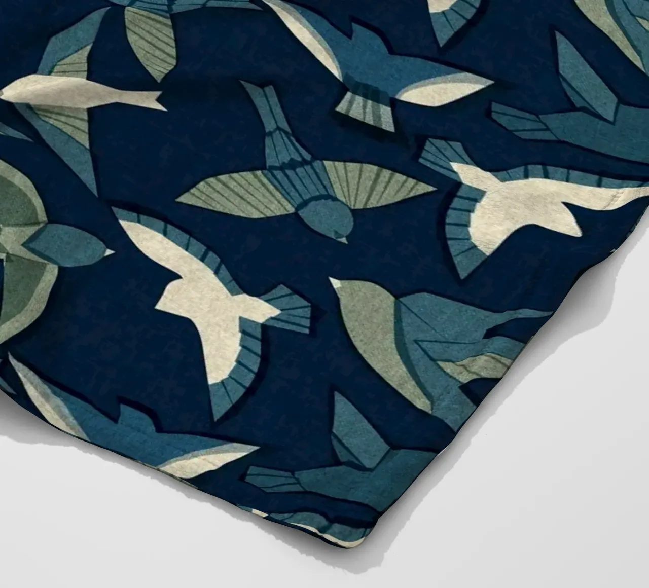 Cecilia Mok - Itajime uccelli blu coperta in pile da The Artcircle