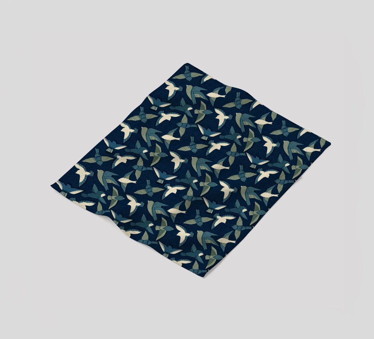 Cecilia Mok - Itajime uccelli blu coperta in pile da The Artcircle