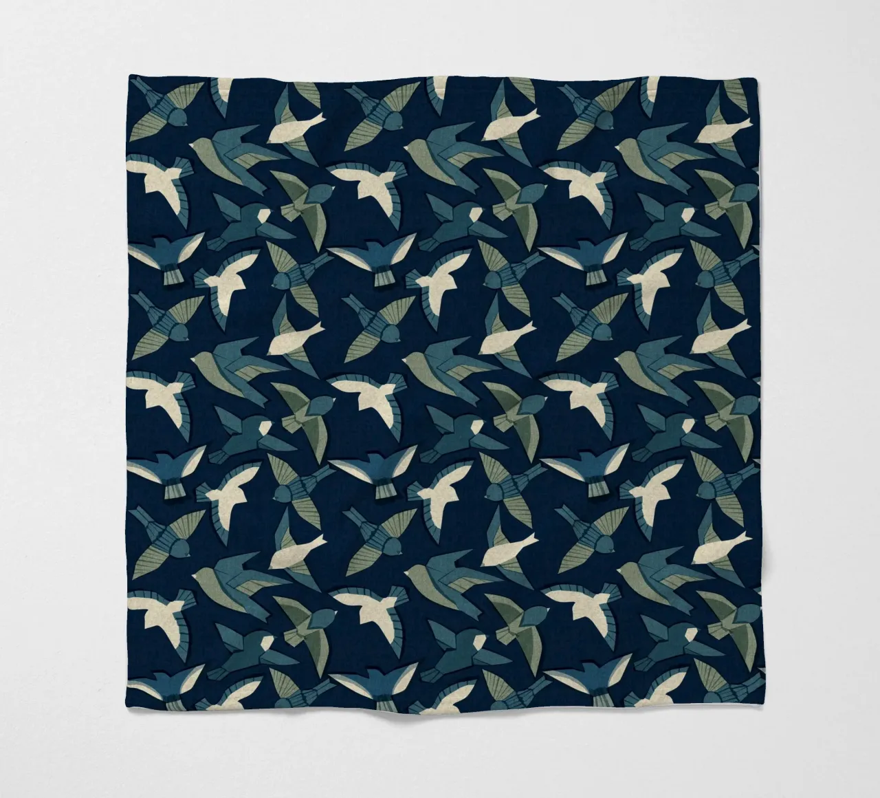 Cecilia Mok - Itajime uccelli blu coperta in pile da The Artcircle