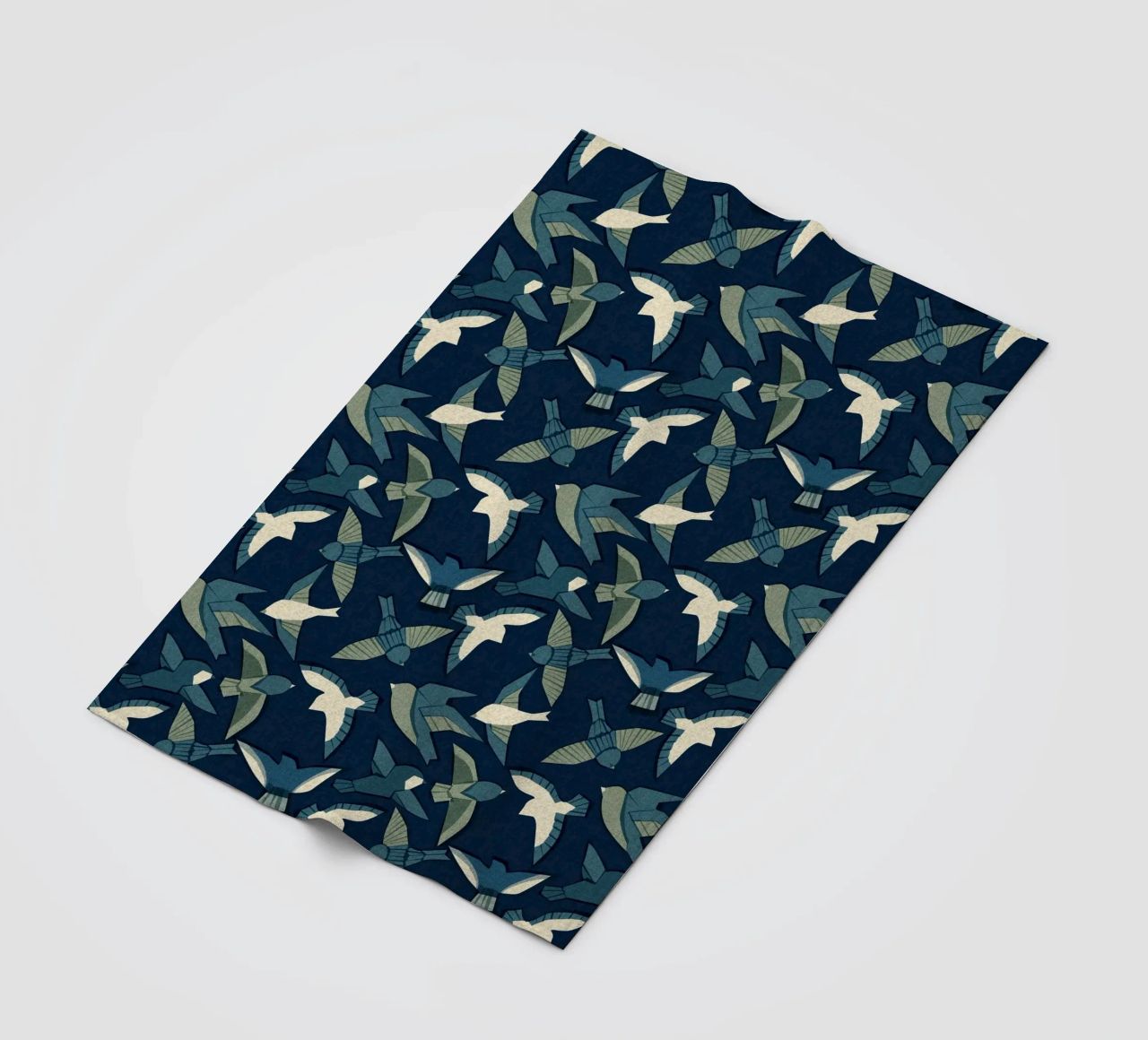 Cecilia Mok - Itajime uccelli blu coperta in pile da The Artcircle