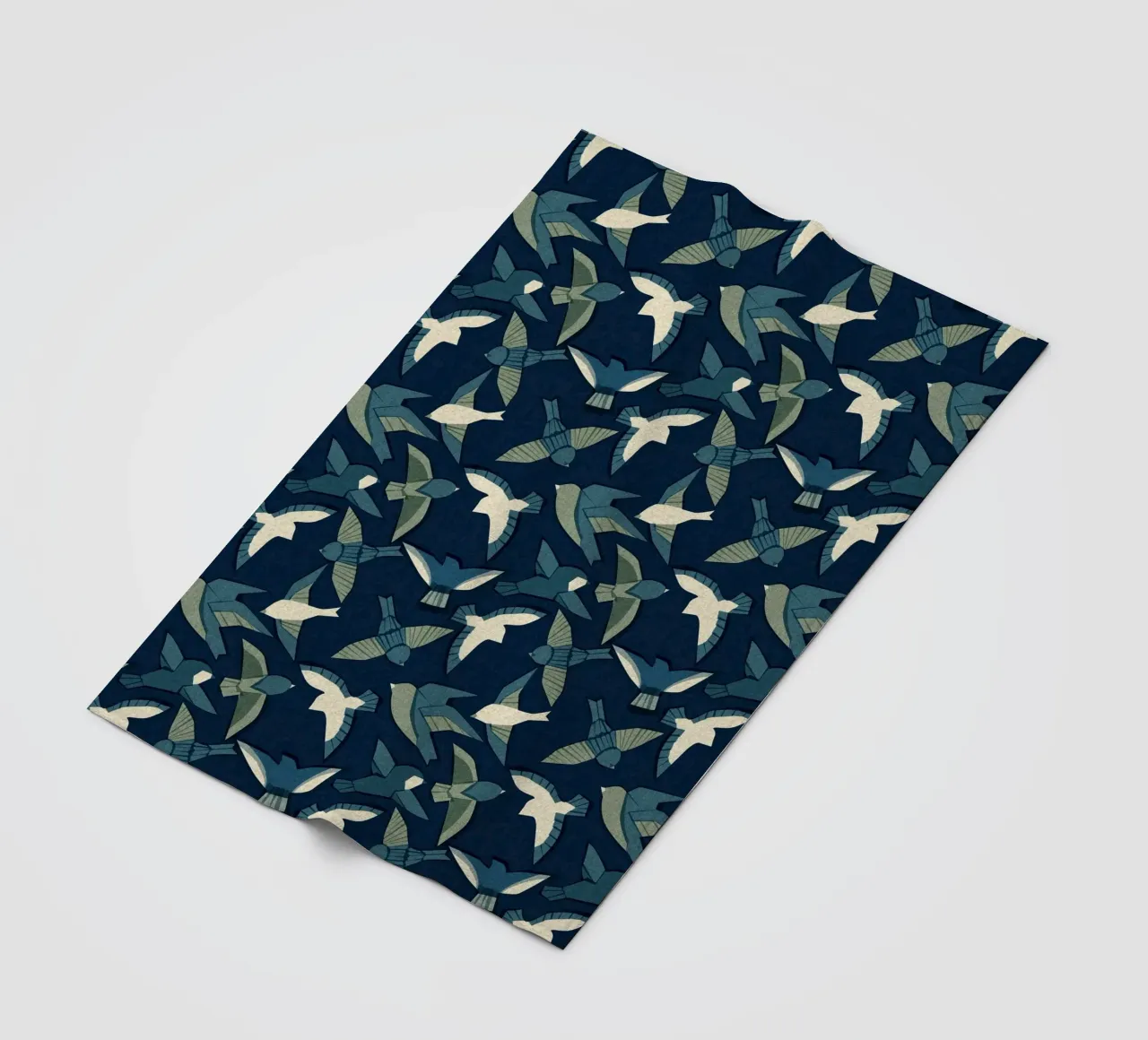 Cecilia Mok - Itajime uccelli blu coperta in pile da The Artcircle