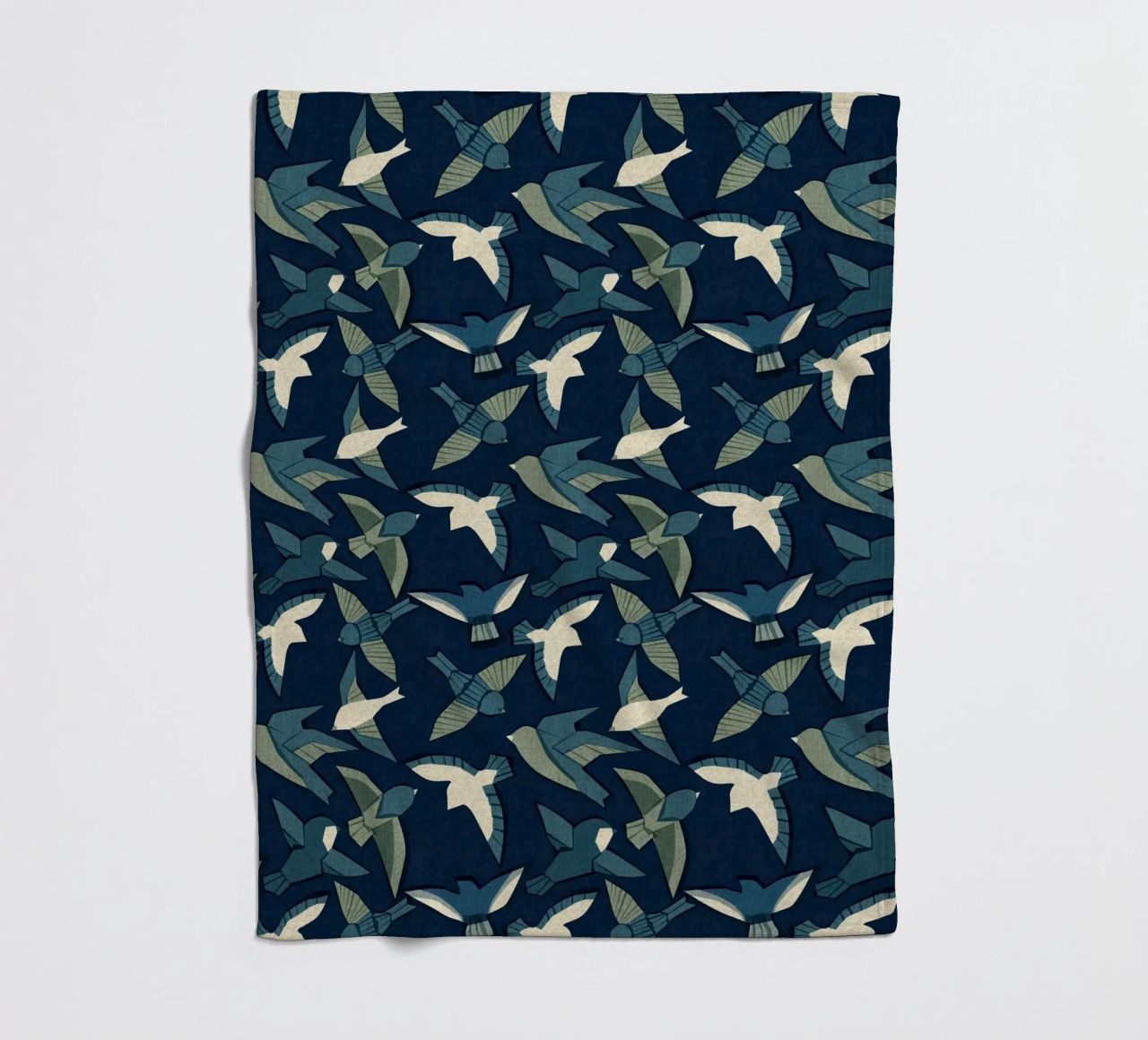 Cecilia Mok - Itajime uccelli blu coperta in pile da The Artcircle