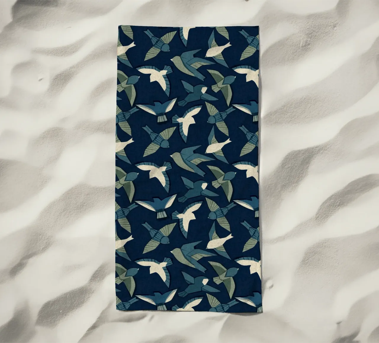 Cecilia Mok - Itajime uccelli blu telo mare da The Artcircle