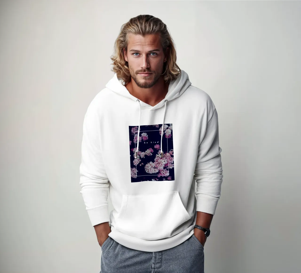 be kind felpa con cappuccio da natural neutral