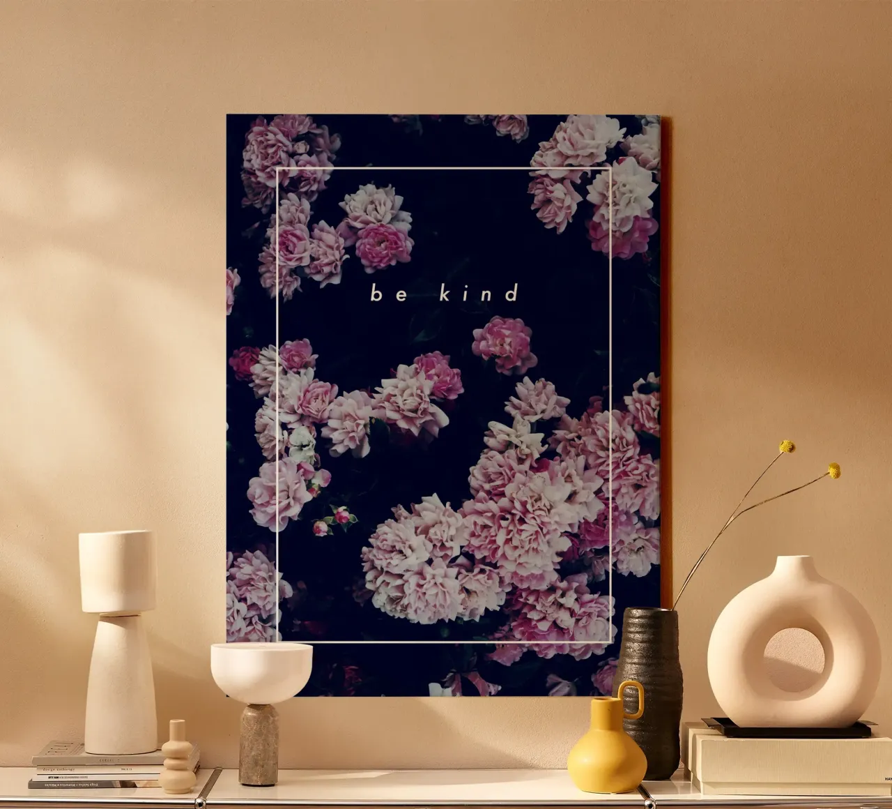 be kind tela con Cornice a cassetta da natural neutral