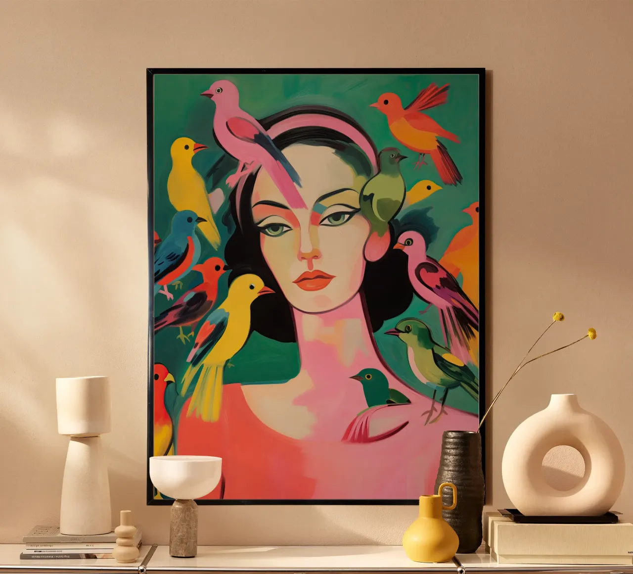 Le idee sono come gli uccelli poster con telaio in legno da Autofocus