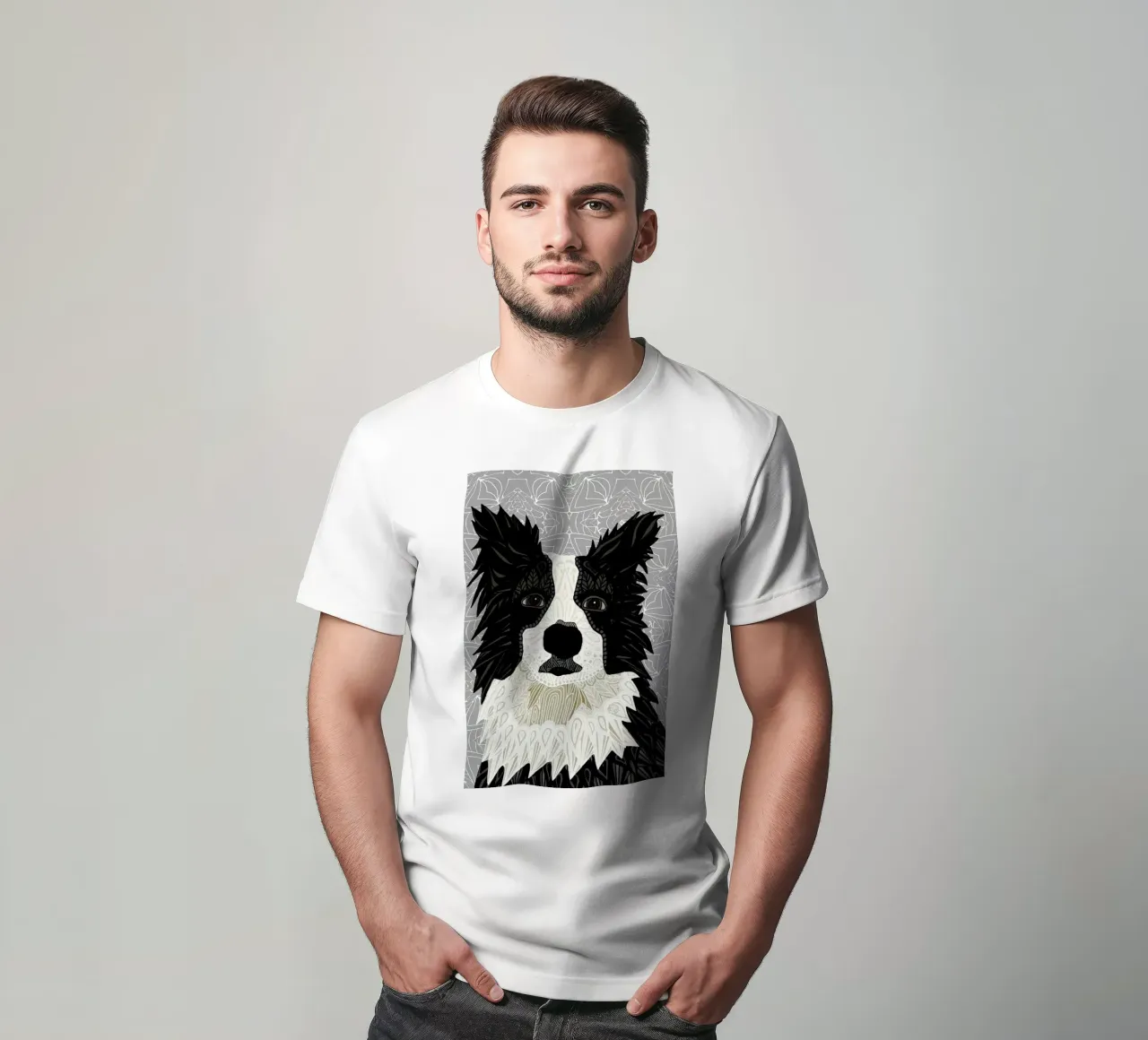 Border Collie t-shirt van Angelika Parker