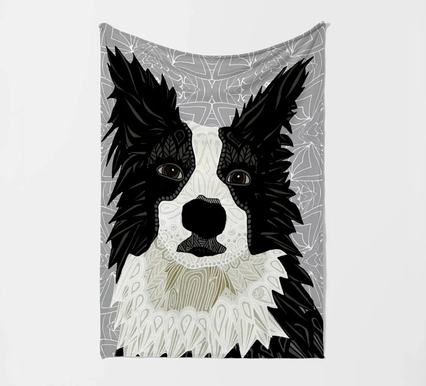 Border Collie fleecedeken van Angelika Parker
