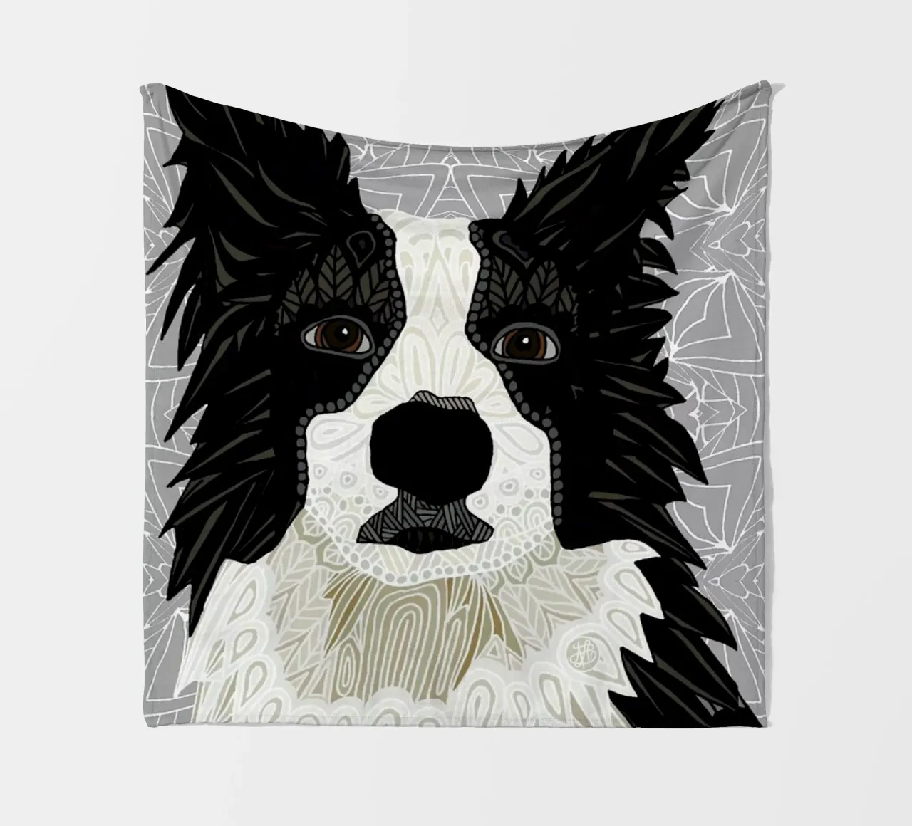 Border Collie manta de franela de Angelika Parker