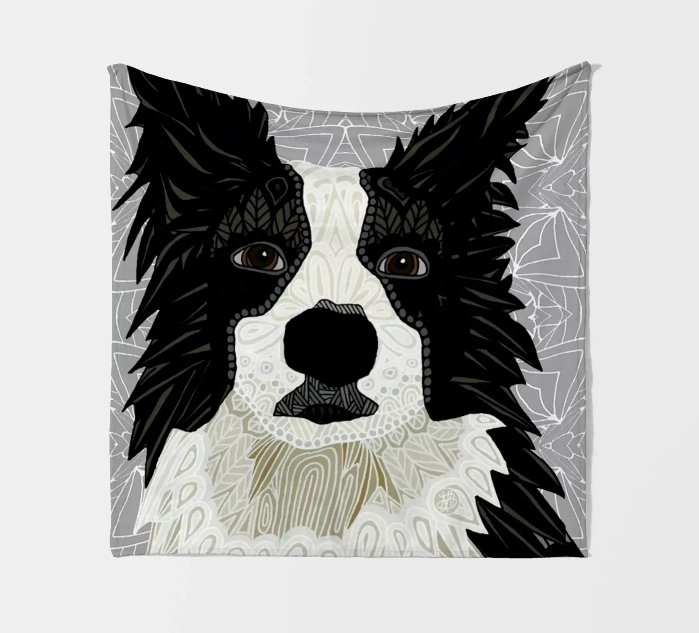 Border Collie fleecedeken van Angelika Parker