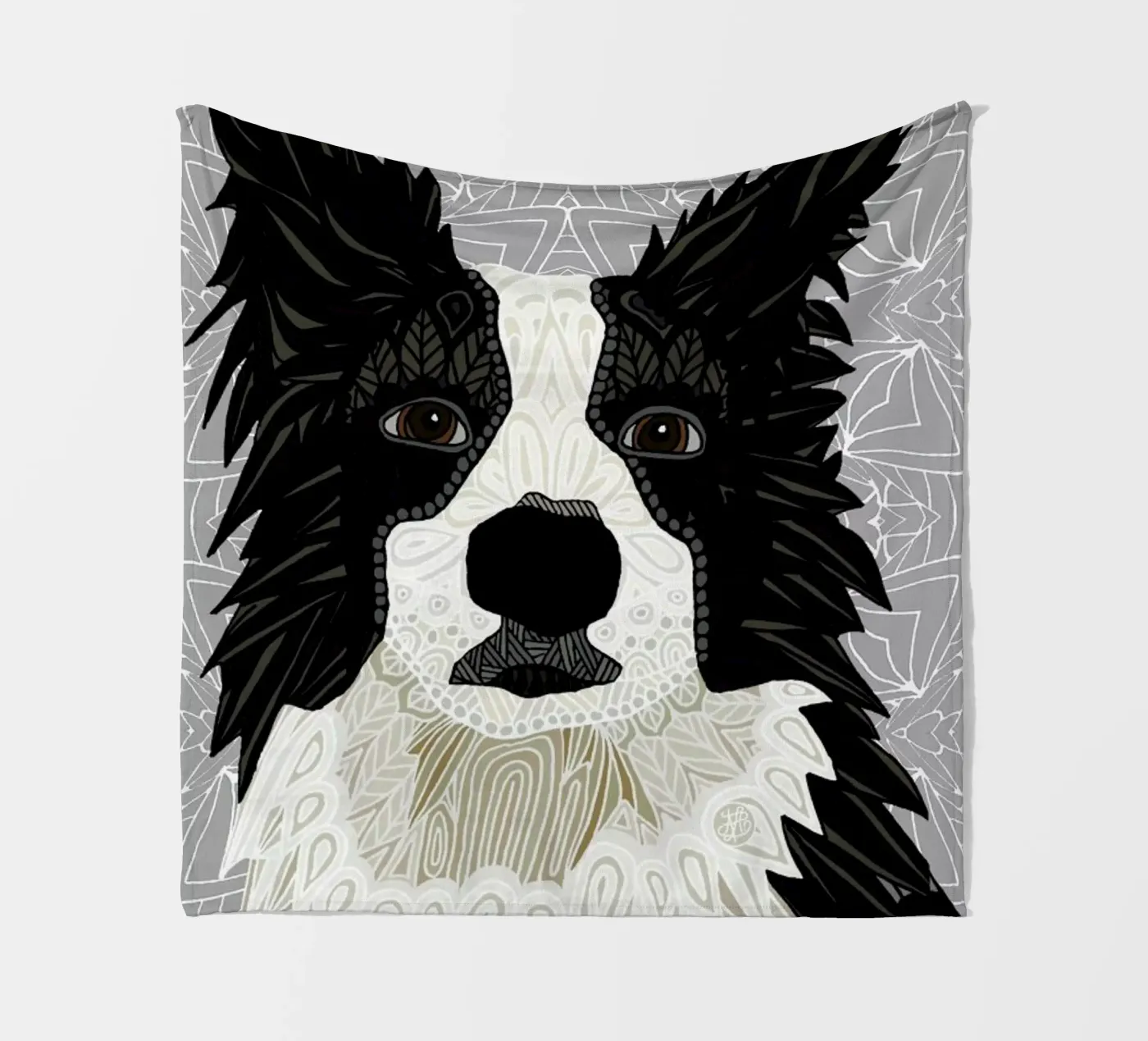 Border Collie Fleecedecke von Angelika Parker
