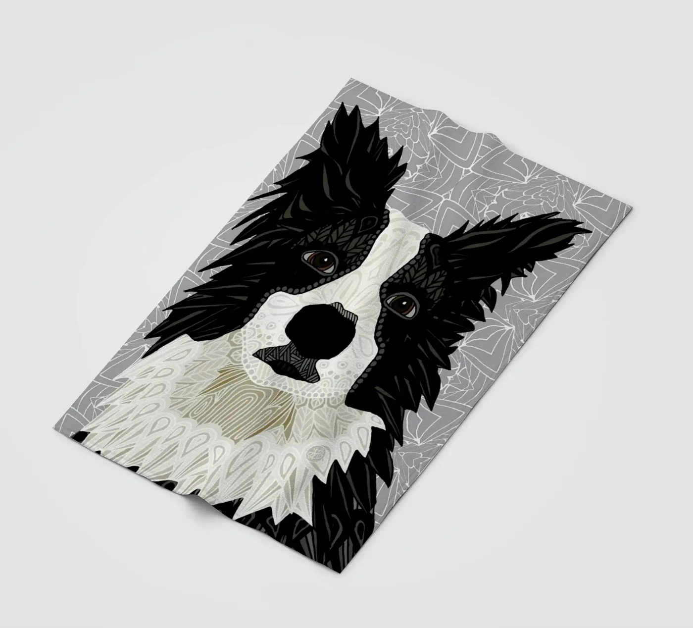 Border Collie fleecedeken van Angelika Parker