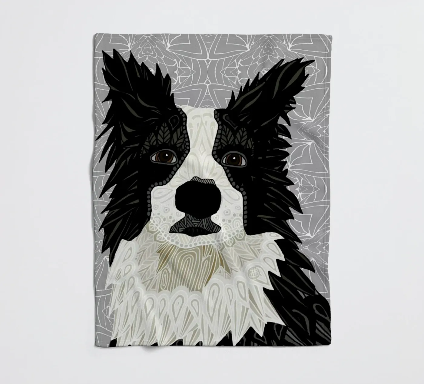 Border Collie fleecedeken van Angelika Parker