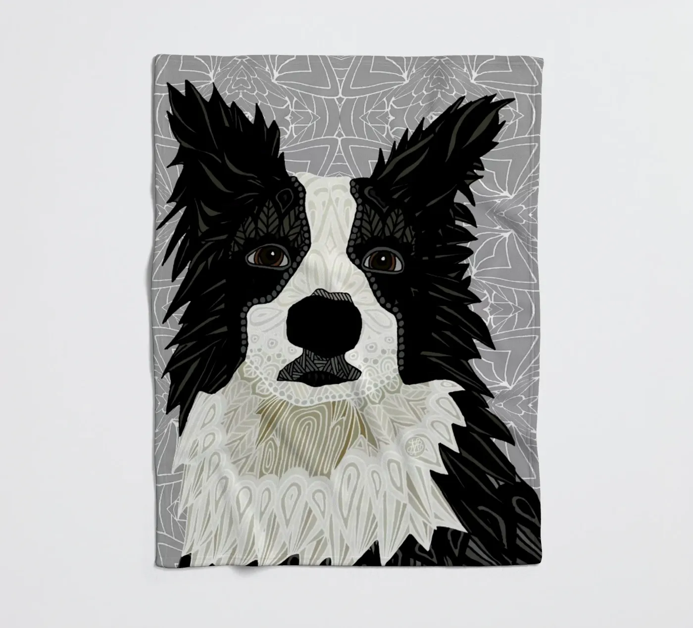 Border Collie Fleecedecke von Angelika Parker