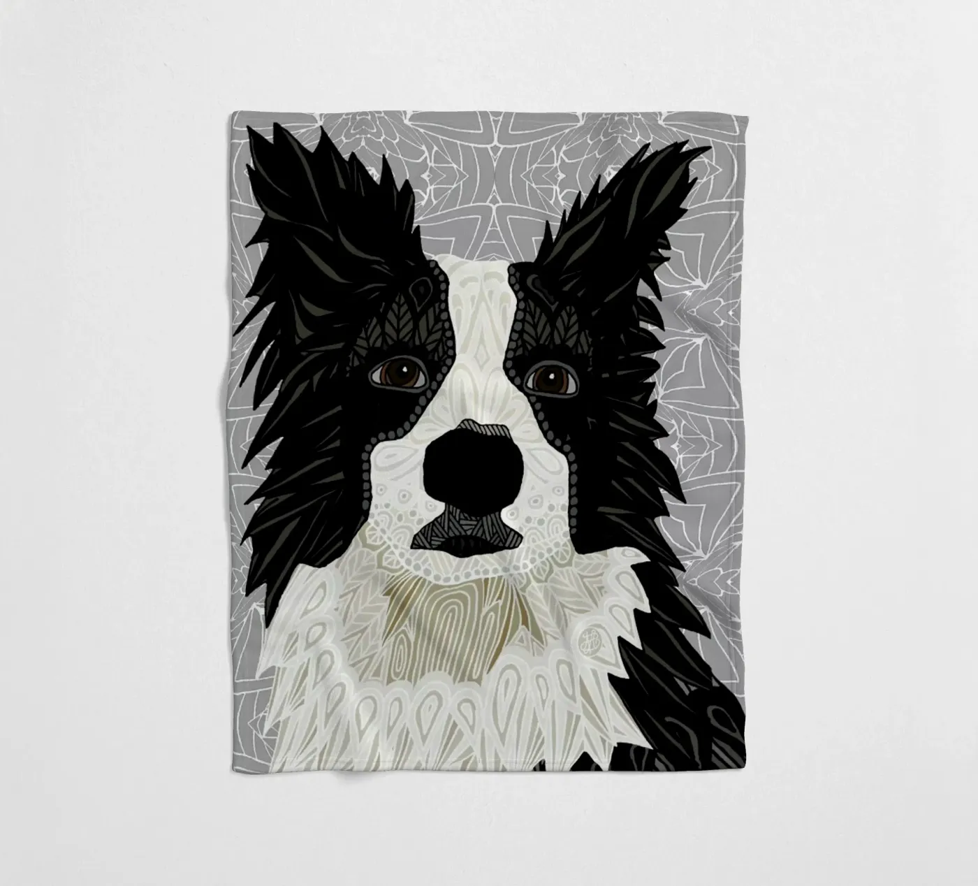 Border Collie fleecedeken van Angelika Parker