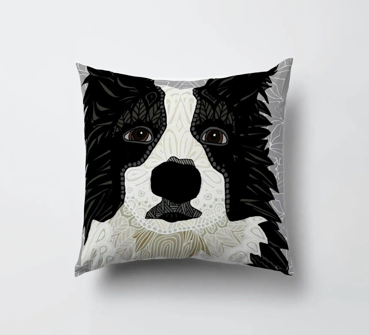 Border Collie kussen van Angelika Parker