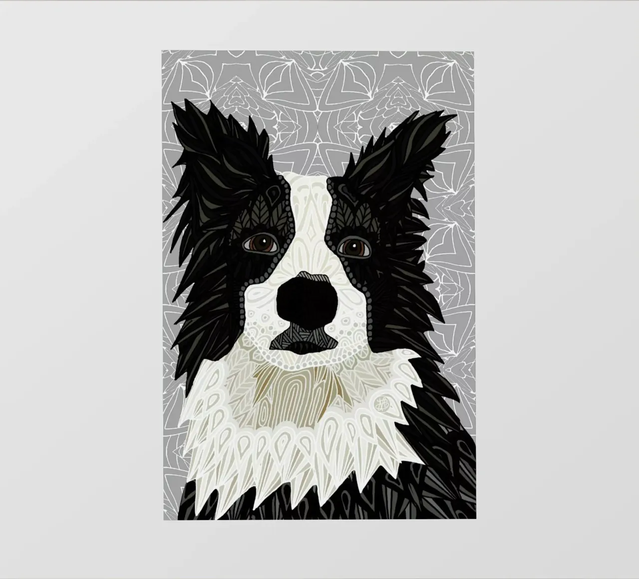 Border Collie lámina retroiluminada de Angelika Parker