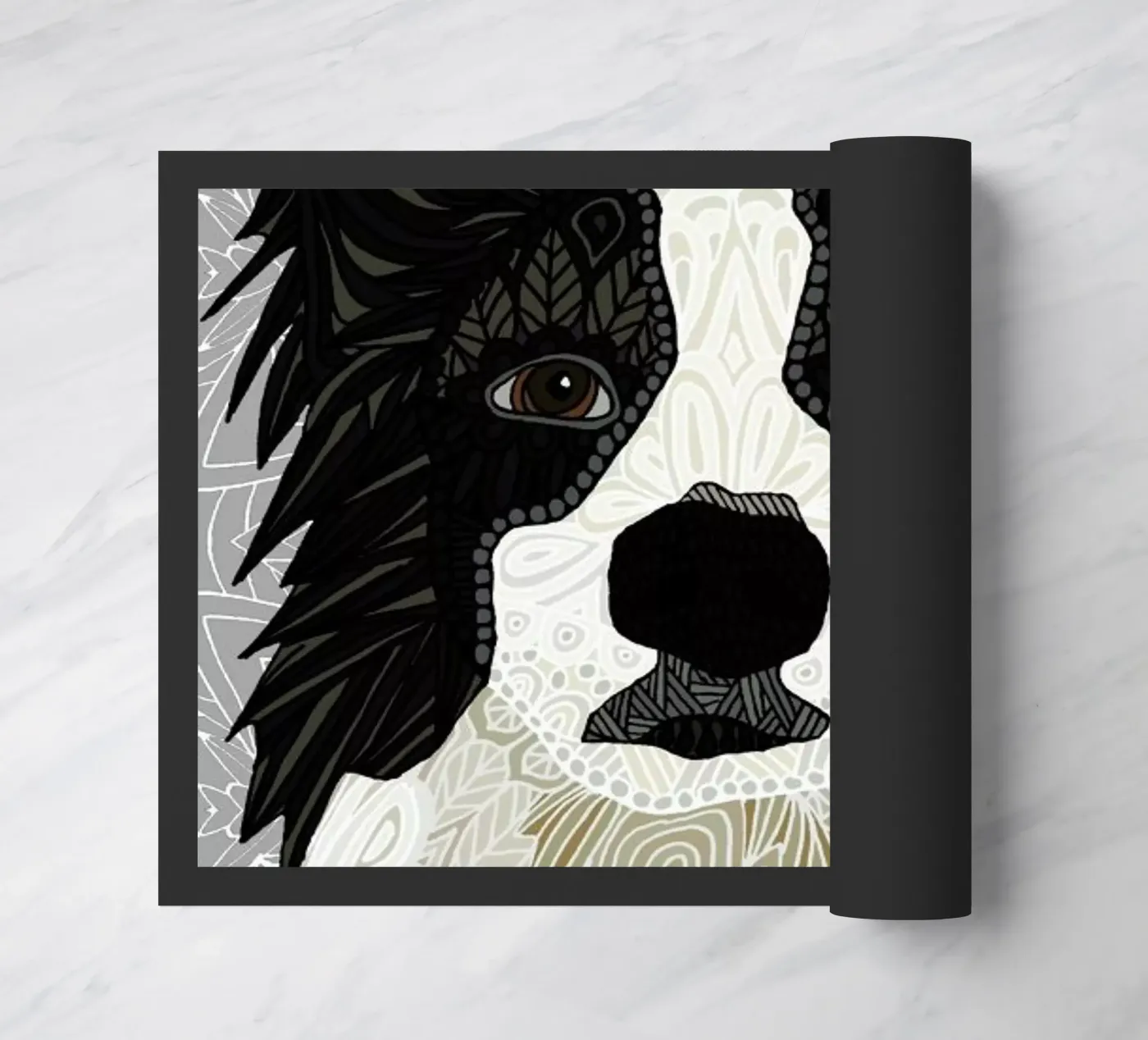 Border Collie doormat by Angelika Parker