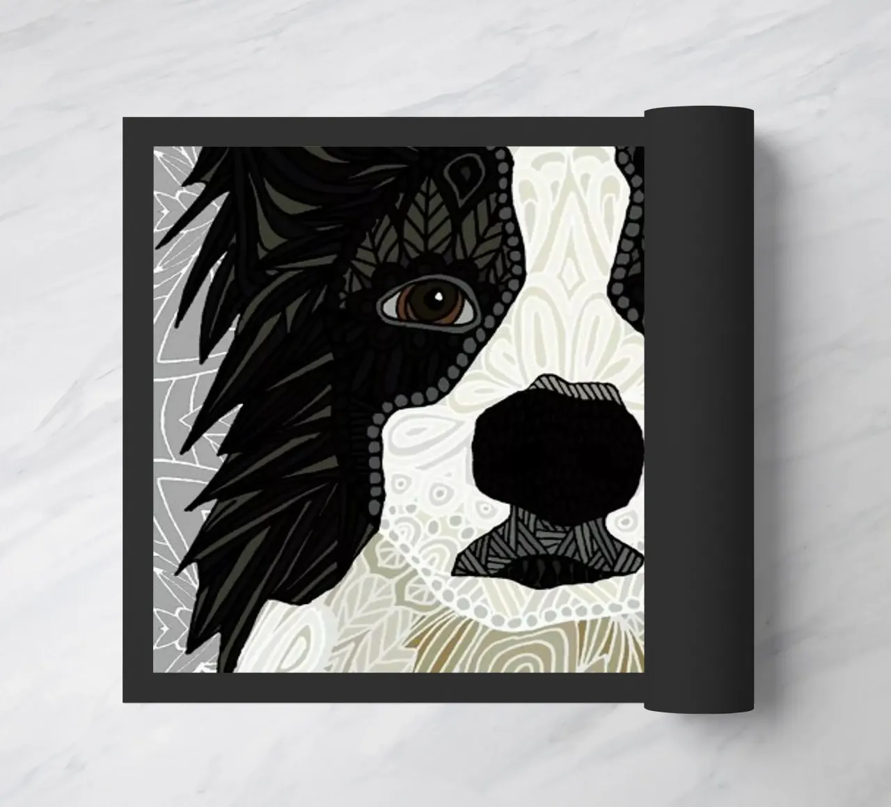 Border Collie Fußmatte von Angelika Parker