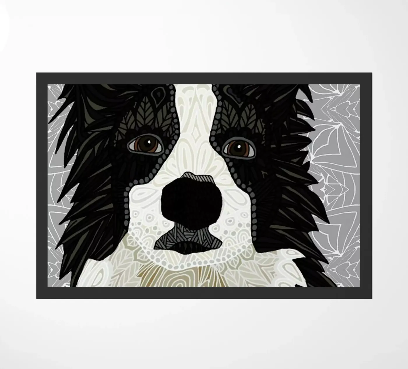 Border Collie doormat by Angelika Parker