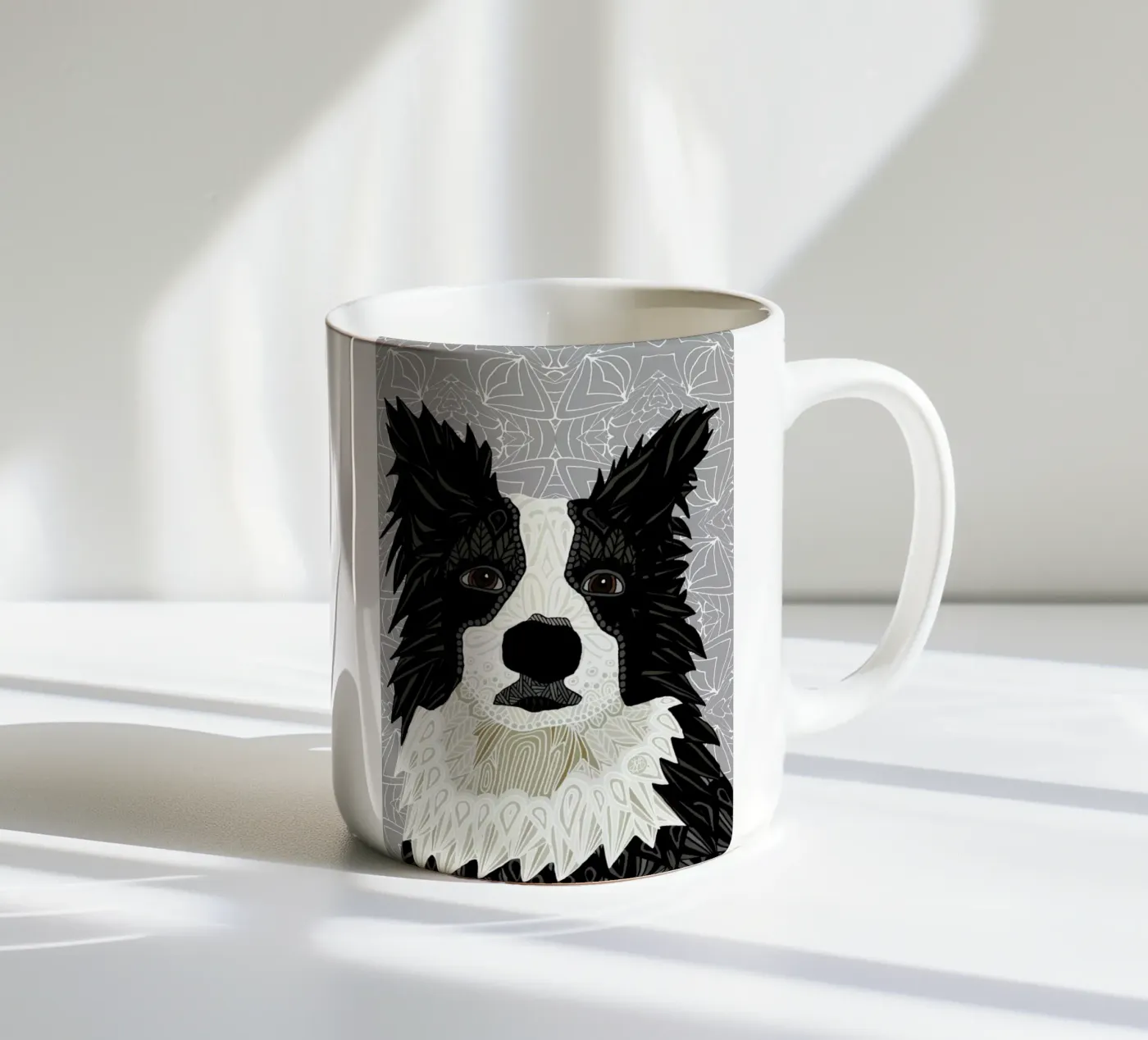 Border Collie ceramic mug by Angelika Parker