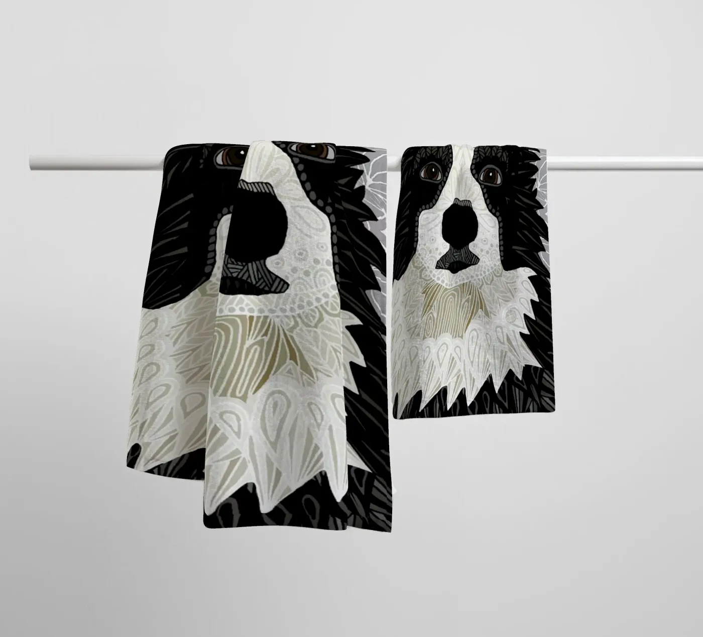 Border Collie badhanddoek van Angelika Parker