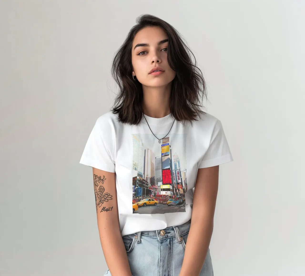 New York, VS I Times Square gekte met gele taxi's t-shirt van Julie Travel Photography
