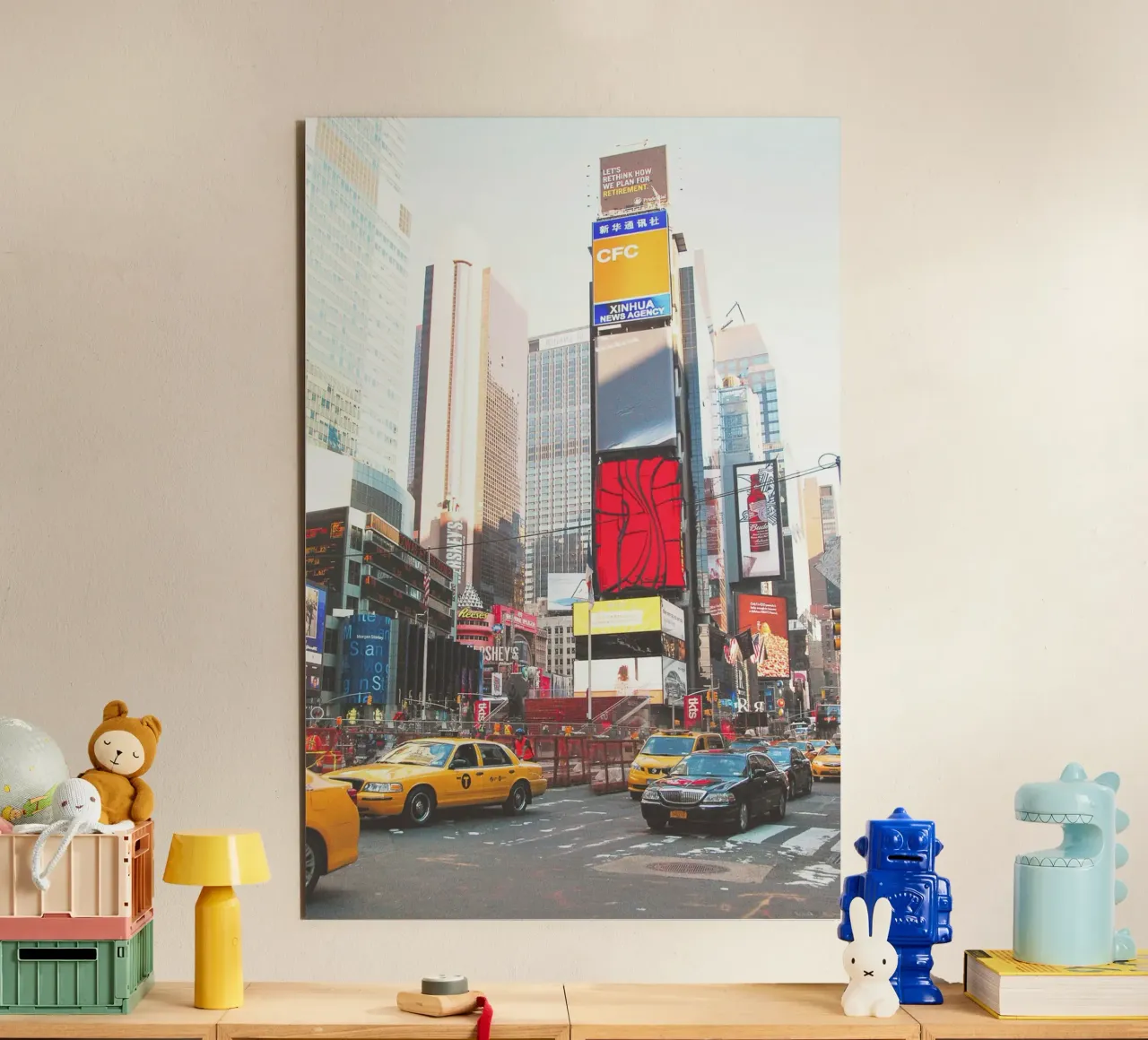 Nueva York, EE.UU. I La locura de Times Square con taxis amarillos aluminio dibond de Julie Travel Photography