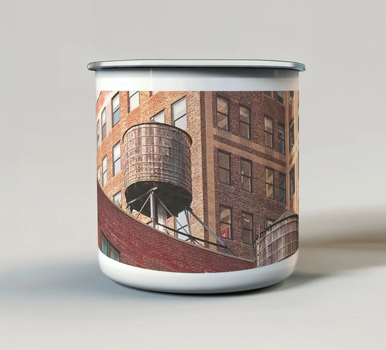 New York, VS I Reservoirdaken in industriële skyline emaille mok van Julie Travel Photography
