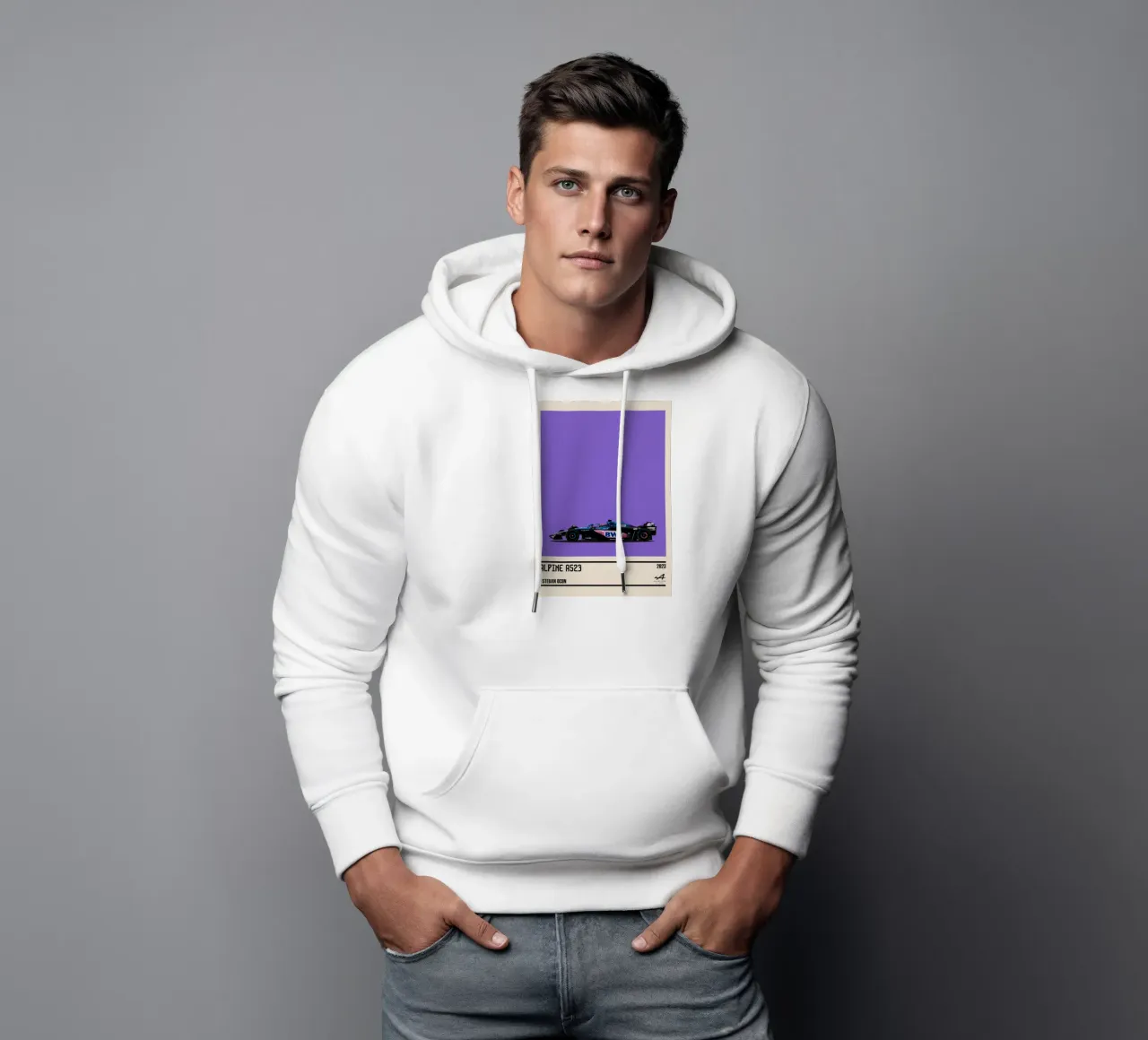 Alpine A523 Renault F1 BWT 3° GP Monaco 2023 Esteban Ocon felpa con cappuccio da TheArtstudio