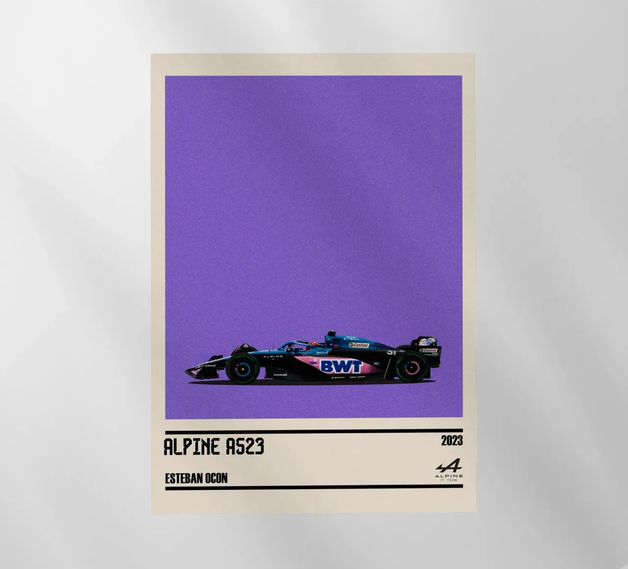 Alpine A523 Renault F1 BWT 3° GP Monaco 2023 Esteban Ocon pellicola backlit da TheArtstudio
