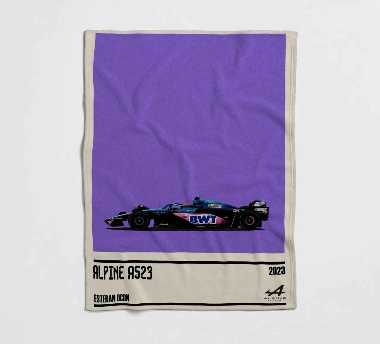 Alpine A523 Renault F1 BWT 3° GP Monaco 2023 Esteban Ocon coperta in pile da TheArtstudio