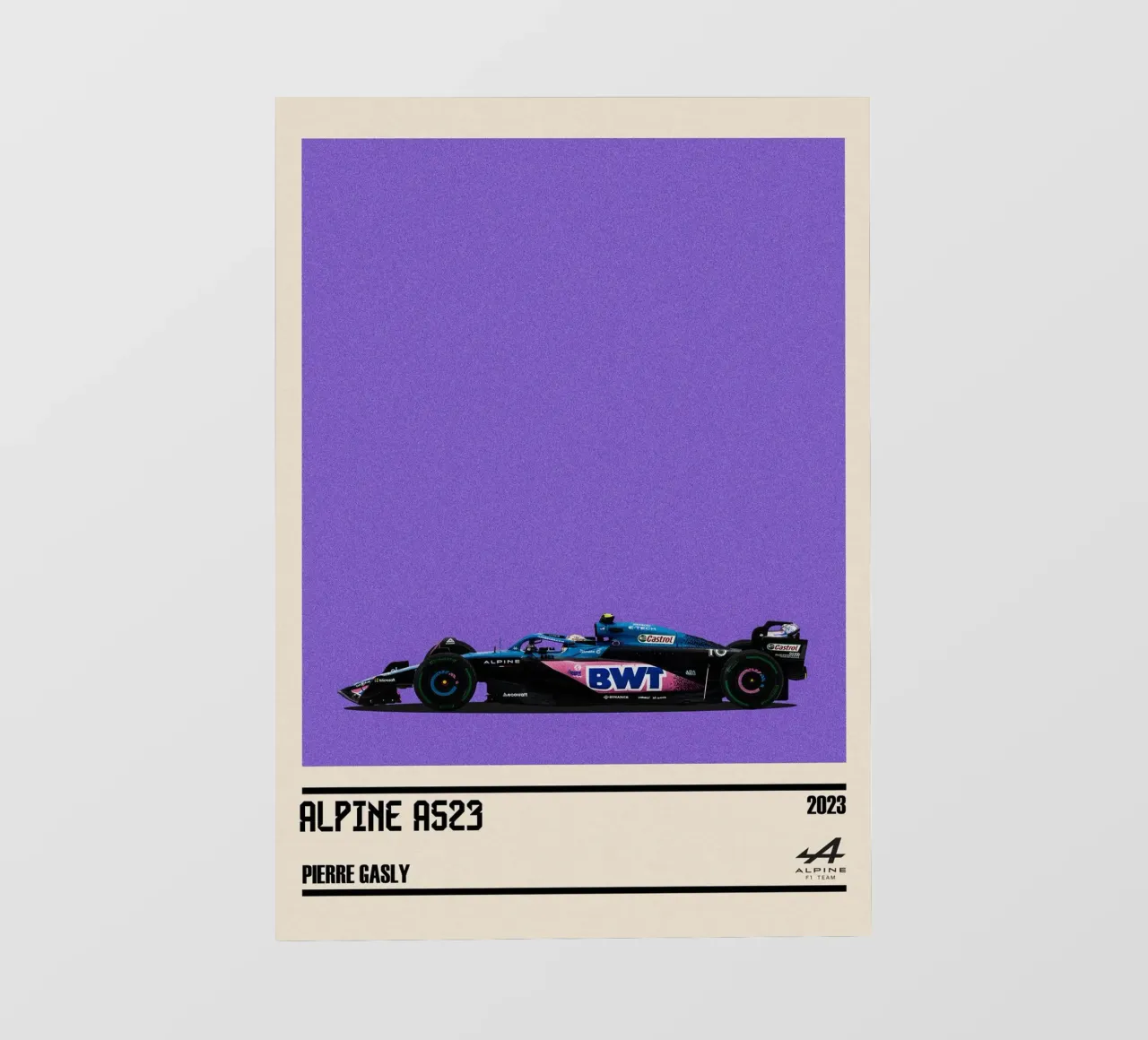 Alpine A523 Renault F1 BWT 7° GP Monaco 2023 Pierre Gasly papier peint photo de TheArtstudio