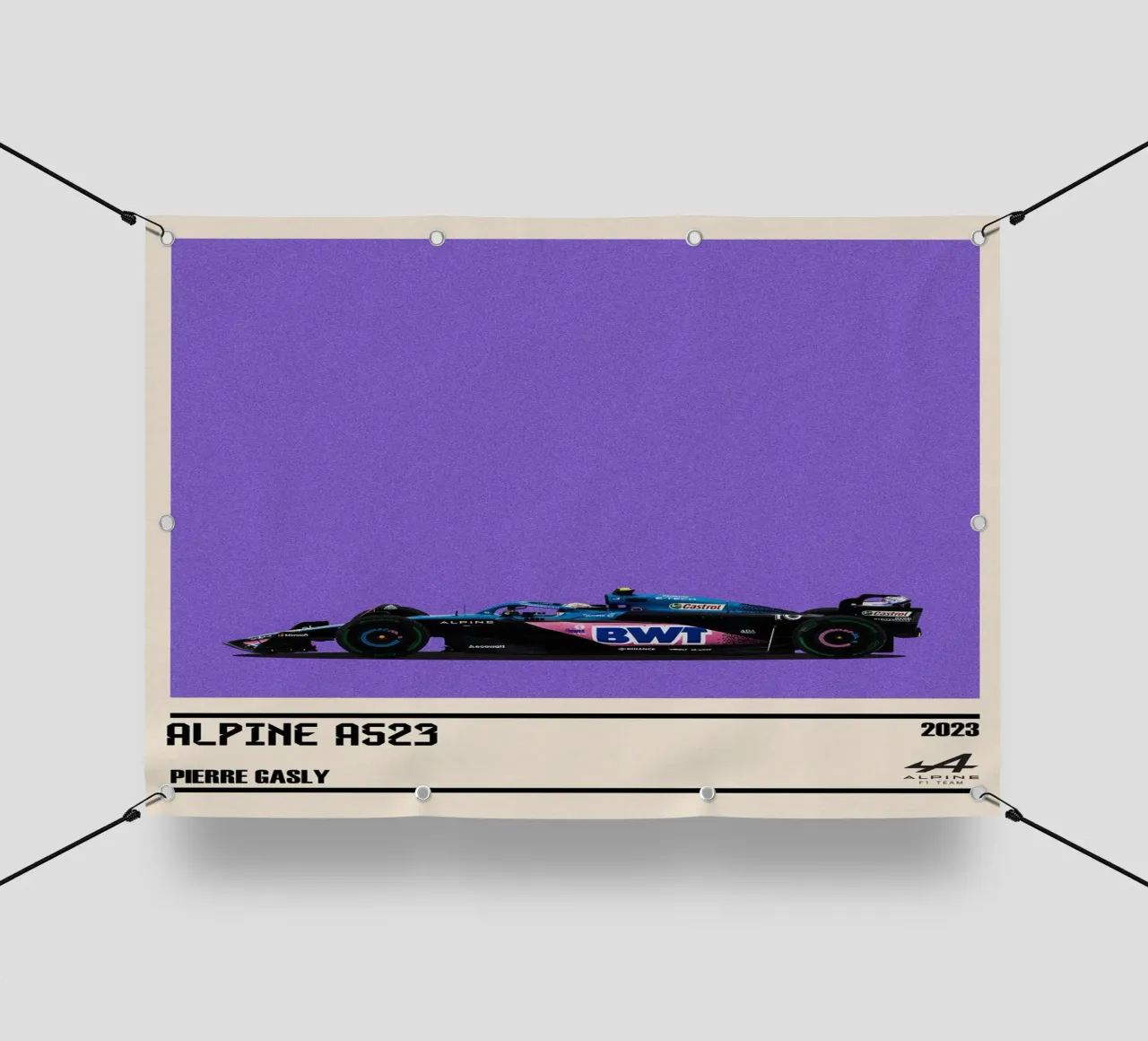 Alpine A523 Renault F1 BWT 7° GP Monaco 2023 Pierre Gasly telo in pvc da TheArtstudio