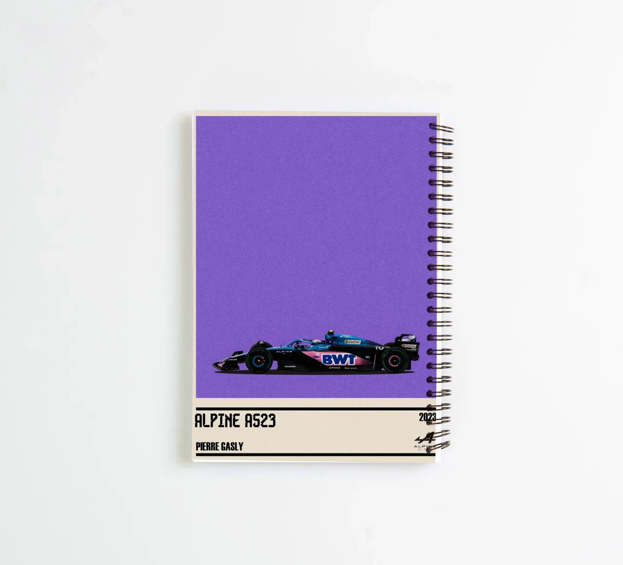 Alpine A523 Renault F1 BWT 7° GP Monaco 2023 Pierre Gasly spiral notebook by TheArtstudio