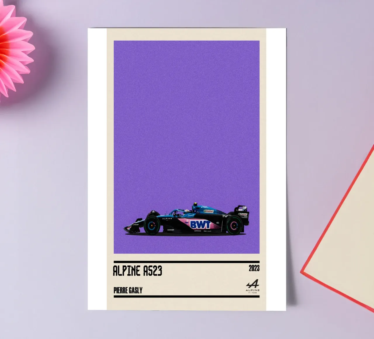 Alpine A523 Renault F1 BWT 7° GP Monaco 2023 Pierre Gasly sticker sheet by TheArtstudio