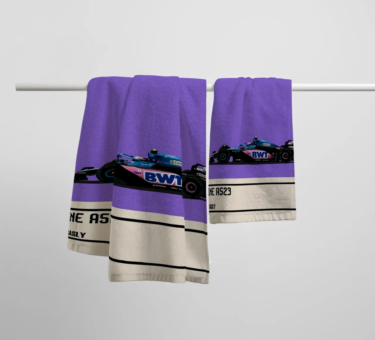 Alpine A523 Renault F1 BWT 7° GP Monaco 2023 Pierre Gasly asciugamano da bagno da TheArtstudio