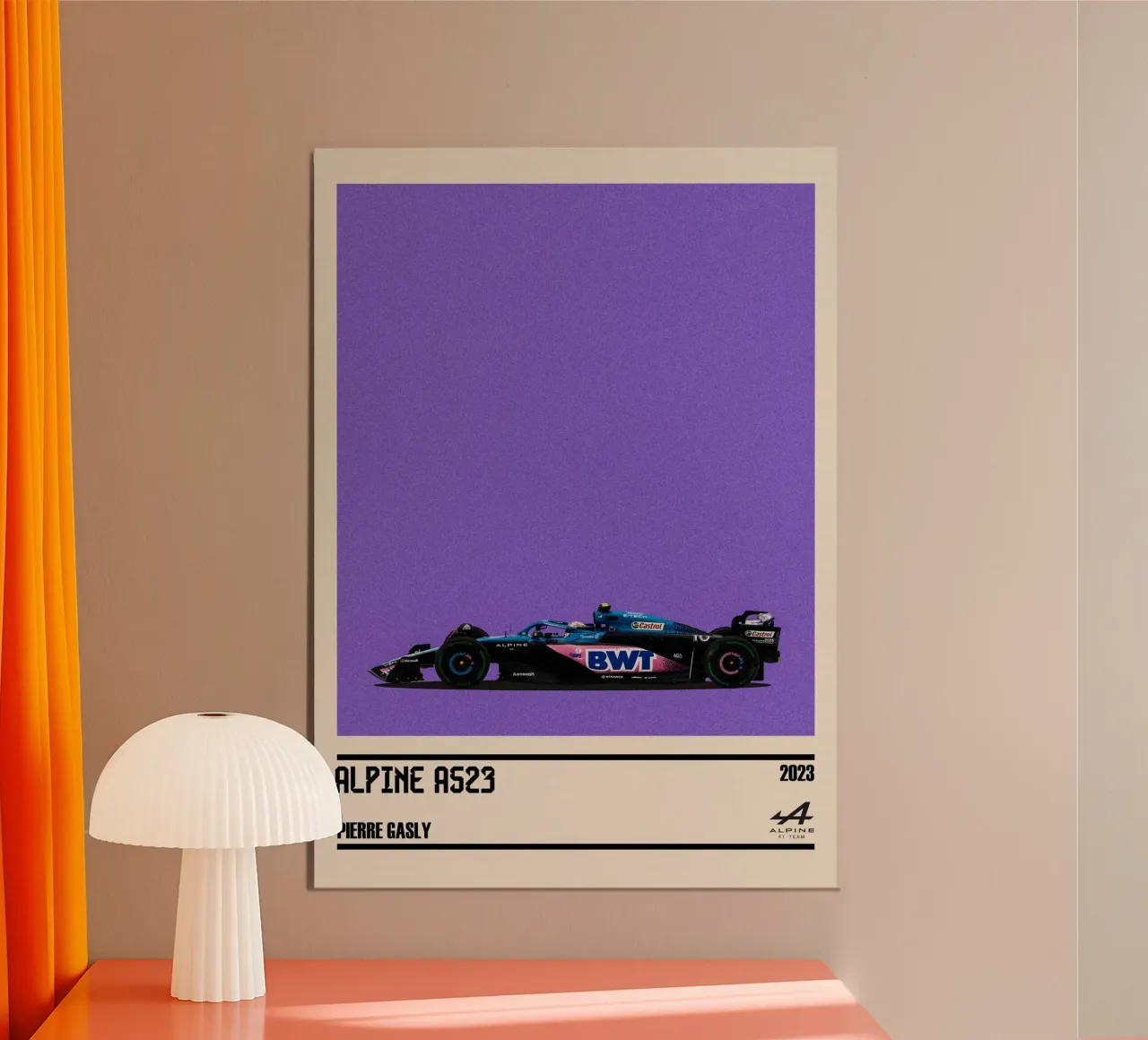 Alpine A523 Renault F1 BWT 7° GP Monaco 2023 Pierre Gasly alluminio dibond da TheArtstudio