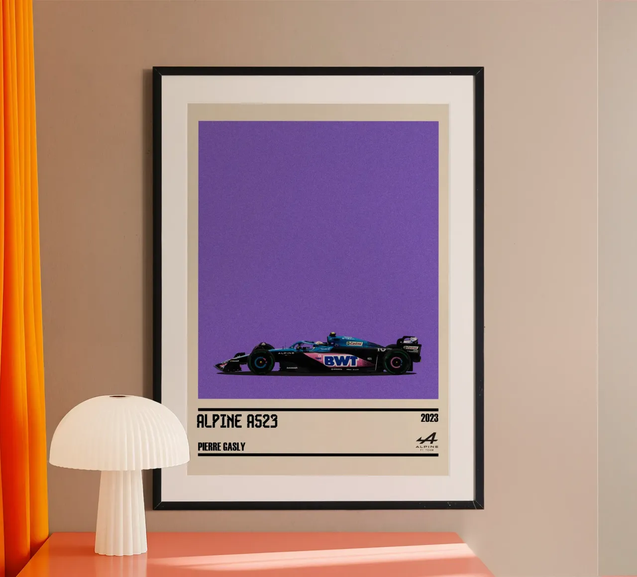 Alpine A523 Renault F1 BWT 7° GP Monaco 2023 Pierre Gasly carta hahnemühle da TheArtstudio