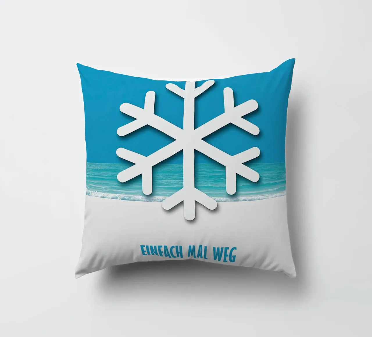 Simply Away | Poster di viaggio invernale cuscino da Autofocus